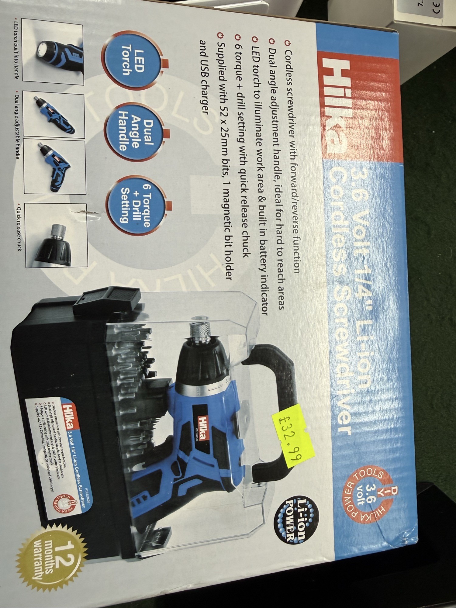 3.6 Li-ion Cordless Screwdriver